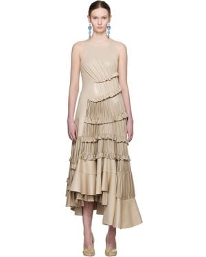 Tory Burch Ruffle Liquid Jersey Midi Dress - Black