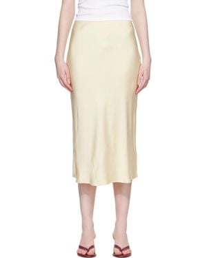 Anine Bing Bar Silk Midi Skirt - Natural