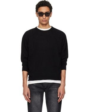Merz B. Schwanen Lightweight Merino Wool-Cashmere-Silk Jumper - Black