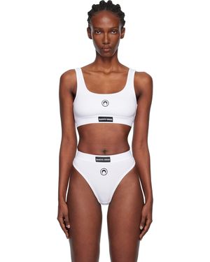 Marine Serre Moon Logo Stretched Jersey Bra - Multicolour