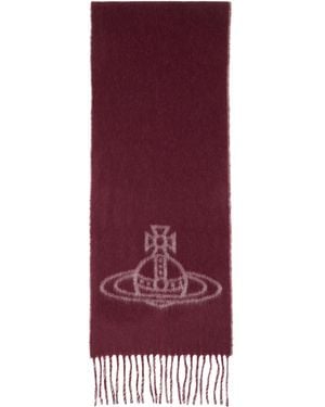 Vivienne Westwood Burgundy Double Face Scarf - Purple