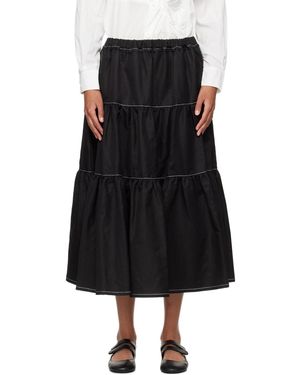 Tao Comme Des Garçons Jupe midi étagée noire
