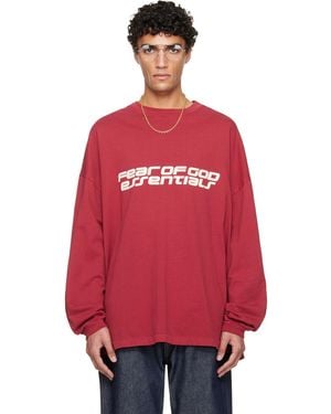 Fear Of God Holiday 90S Long Sleeve T-Shirt - Red
