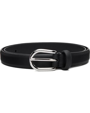 Anderson's Skinny Nappy Calf Leather Buckle Belt - Black
