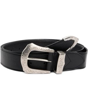Toga Buckle Wide Belt - Black