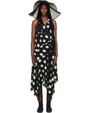 Junya Watanabe Printed Lace Halter Midi Dress - Black