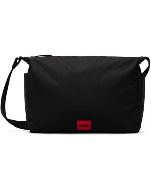 HUGO Canvas Messenger Bag - Black