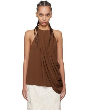 JW Anderson ブラウン ツイスト ドレープ ホルターネック タンクトップ