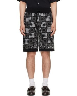 Amiri Quad Checker Track Shorts - Black