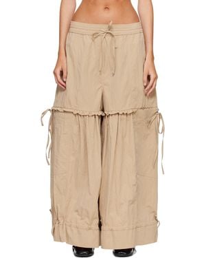 Ganni Washed Cotton Balloon Pants - Natural