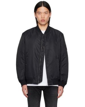 HUGO Recycled Nylon Bomber Jacket - Black