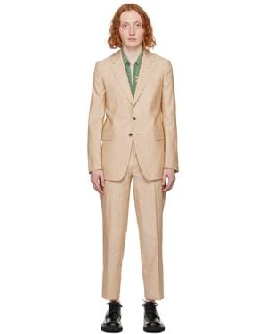 Dries Van Noten Tan Notched Suit - Black
