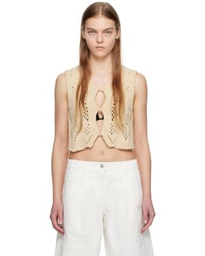 OPEN YY Argyle Vest - Natural