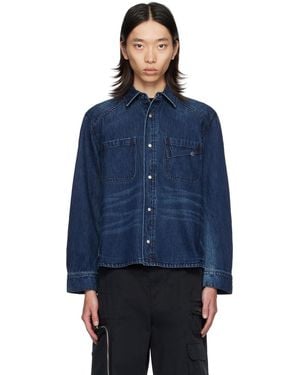 lesugiatelier Pin-Tuck Denim Shirt - Blue