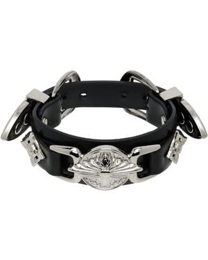 Toga Double Buckle Bangle Bracelet - Black