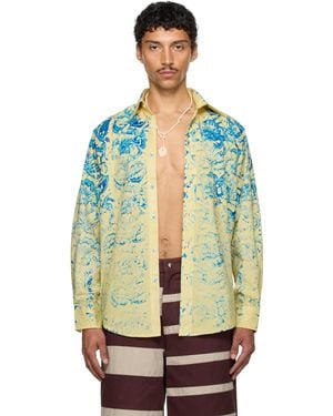 Stanley Raffington Ssense Exclusive & Floral Printed Shirt - Blue