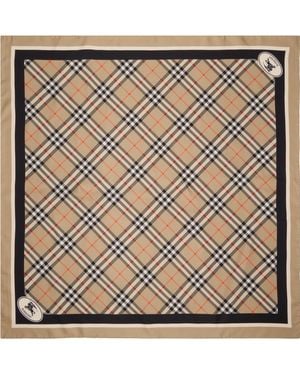 Burberry Foulard En Soie À Carreaux - Métallisé