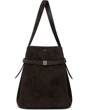 TOTEME ブラウン ベルト スエード バケットバッグ - ブラック