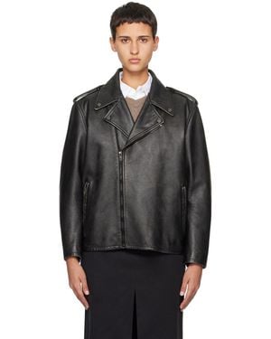 The Row Blouson Catilina Noir En Cuir