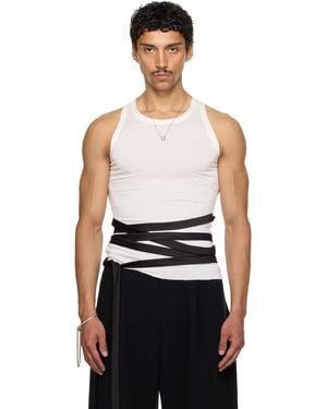 AARON ESH Ssense Exclusive Satin Tie Jersey Tank Top - Black