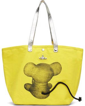 Vivienne Westwood Cabas Utilitaire Jaune En Canevas À Image De Souris