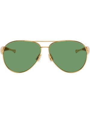 Bottega Veneta Sardine Aviator Sunglasses - Green