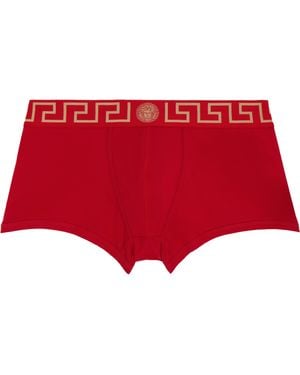 Versace Greca Border Boxer Briefs - Red