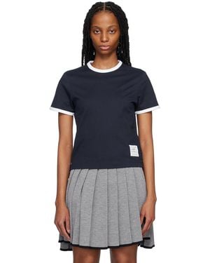 Thom Browne Thom E ネイビー リンガーtシャツ - ブラック