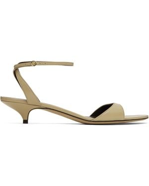 The Row Vika Ankle Strap Kitten Heeled Sandals - Black