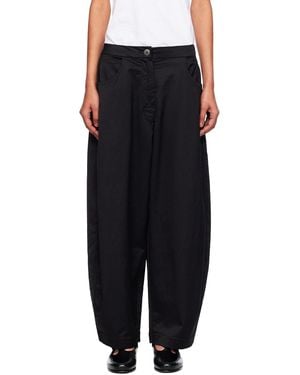 Cordera Satin Curved Trousers - Black