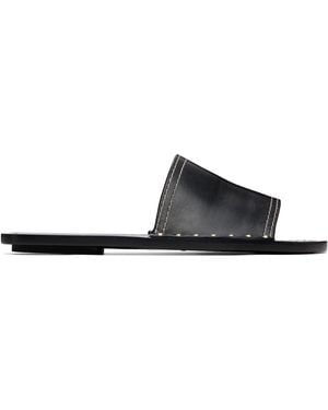TOTEME Studded Leather Slide Sandals - Black