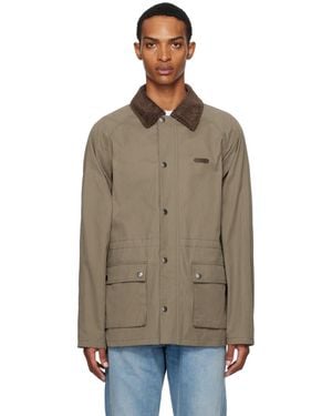 Moschino Khaki Cotton Diagonal Jacket - Brown