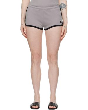 Courreges Short gris à garnitures contrastantes - Noir
