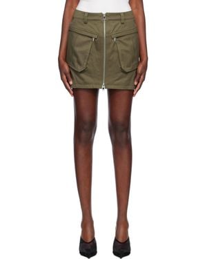 Mugler カーキ カーゴ ミニスカート - マルチカラー
