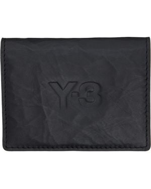 Y-3 Crinkled Leather Card Holder - Black