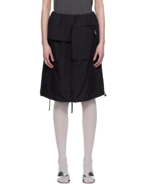 Kijun ブラック Parka レイヤード ミディアムスカート