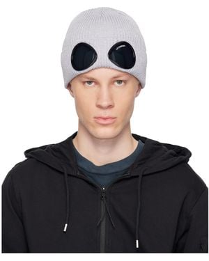C.P. Company Cotton Goggle Beanie - Black