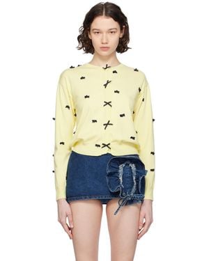 Pushbutton Ribbon Cardigan - Blue