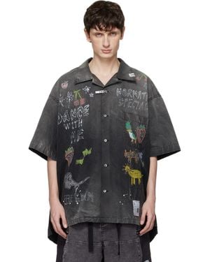Maison Mihara Yasuhiro Hand Drawing Print Shirt - Black