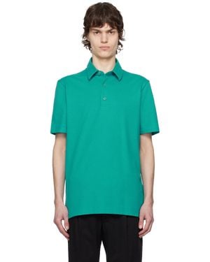 Brioni ブルー ピケ ポロシャツ - グリーン