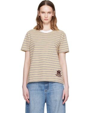 Stella McCartney Fancy Stripe Crest Embroidery T-Shirt - Multicolour