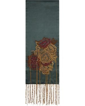 Dries Van Noten Khaki Silk Scarf - Green