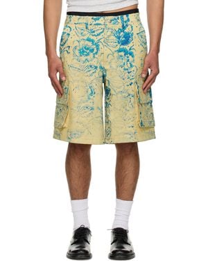Stanley Raffington Ssense Exclusive & Floral Printed Cargo Shorts - Green