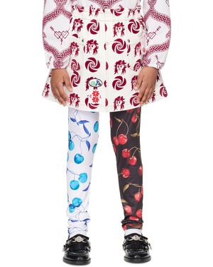 Chopova Lowena キッズ｜Ssense限定 ホワイト Swirl Girl デニムスカート - レッド