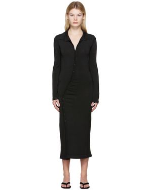 OLENICH Robe Midi Noire À Fronces