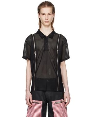 OLLY SHINDER ブラック ジッパー ポロシャツ