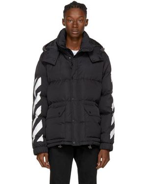 Off-White c/o Virgil Abloh Black Down Brushed Diagonal Jacket