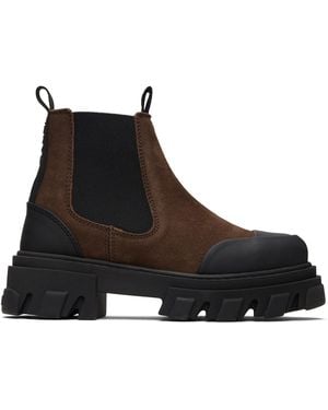 Ganni Cleated Low Chelsea Boots - Black