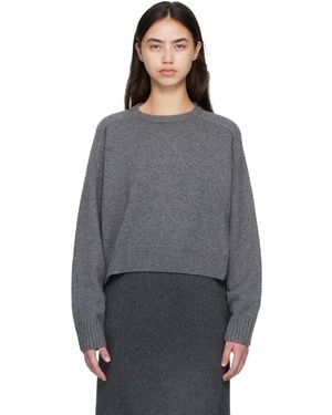 Loulou de Saison Bruzzi Lds Cropped Jumper - Grey