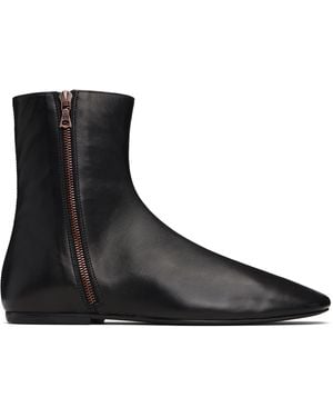 Dries Van Noten Leather Sock Boots - Black